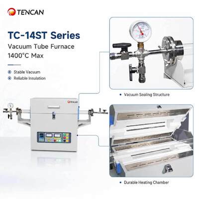 Lab Vacuum Electric Tubular Furnace Large High Temperature 1400C Single Zone Tube Furnace Price with Big High Purity Quartz Tube