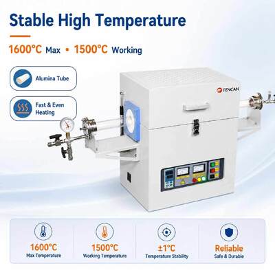 TENCAN TC-16MT 1600C MoSi2 Verwarming Buisoven B Type Thermokoppel Aluminiumoxide Buis Elektrische Lab Sinteroven Warmtebehandeling