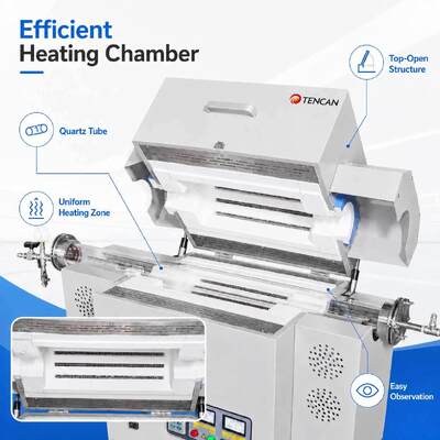 TENCAN TC-12NRT Hoge temperatuur 1200C Laboratorium vacuüm buisvormige oven MOSI2 Verwarmingselement Hoogzuiver kwarts/aluminium materiaal