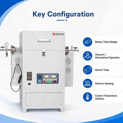 TENCAN TC-12NRT Hoge temperatuur 1200C Laboratorium vacuüm buisvormige oven MOSI2 Verwarmingselement Hoogzuiver kwarts/aluminium materiaal