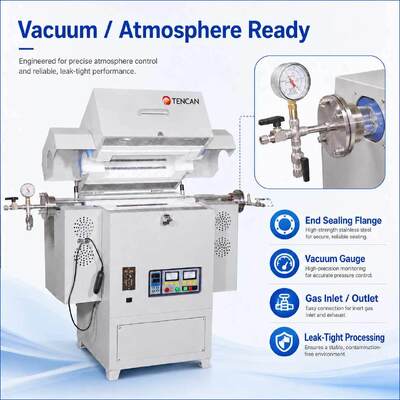 TENCAN TC-12NRT Hoge temperatuur 1200C Laboratorium vacuüm buisvormige oven MOSI2 Verwarmingselement Hoogzuiver kwarts/aluminium materiaal