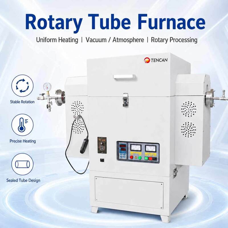 TENCAN TC-12NRT Hoge temperatuur 1200C Laboratorium vacuüm buisvormige oven MOSI2 Verwarmingselement Hoogzuiver kwarts/aluminium materiaal