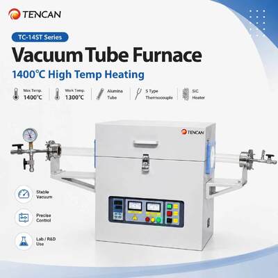 Lab Vacuum Electric Tubular Furnace Large High Temperature 1400C Single Zone Tube Furnace Price with Big High Purity Quartz Tube
